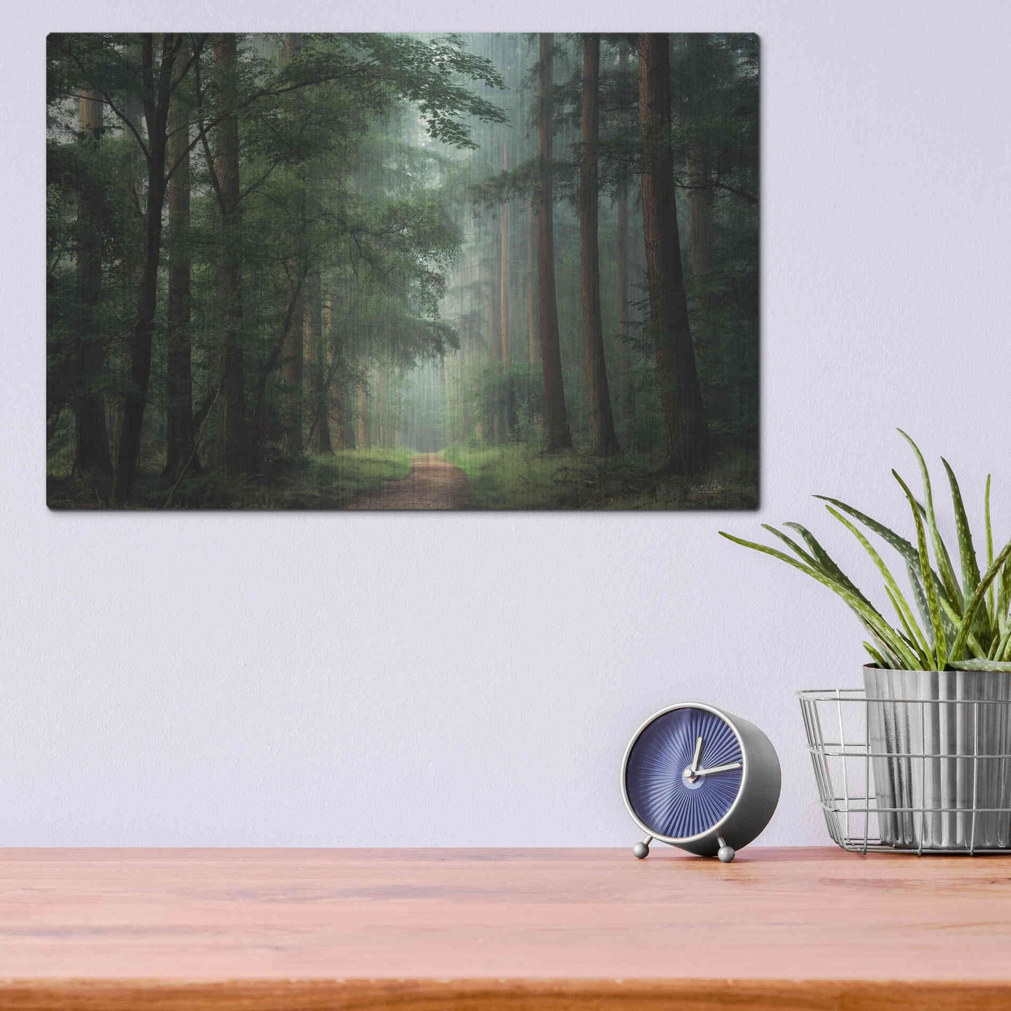 Luxe Metal Art 'Moody Green' by Martin Podt, Metal Wall Art,16x12