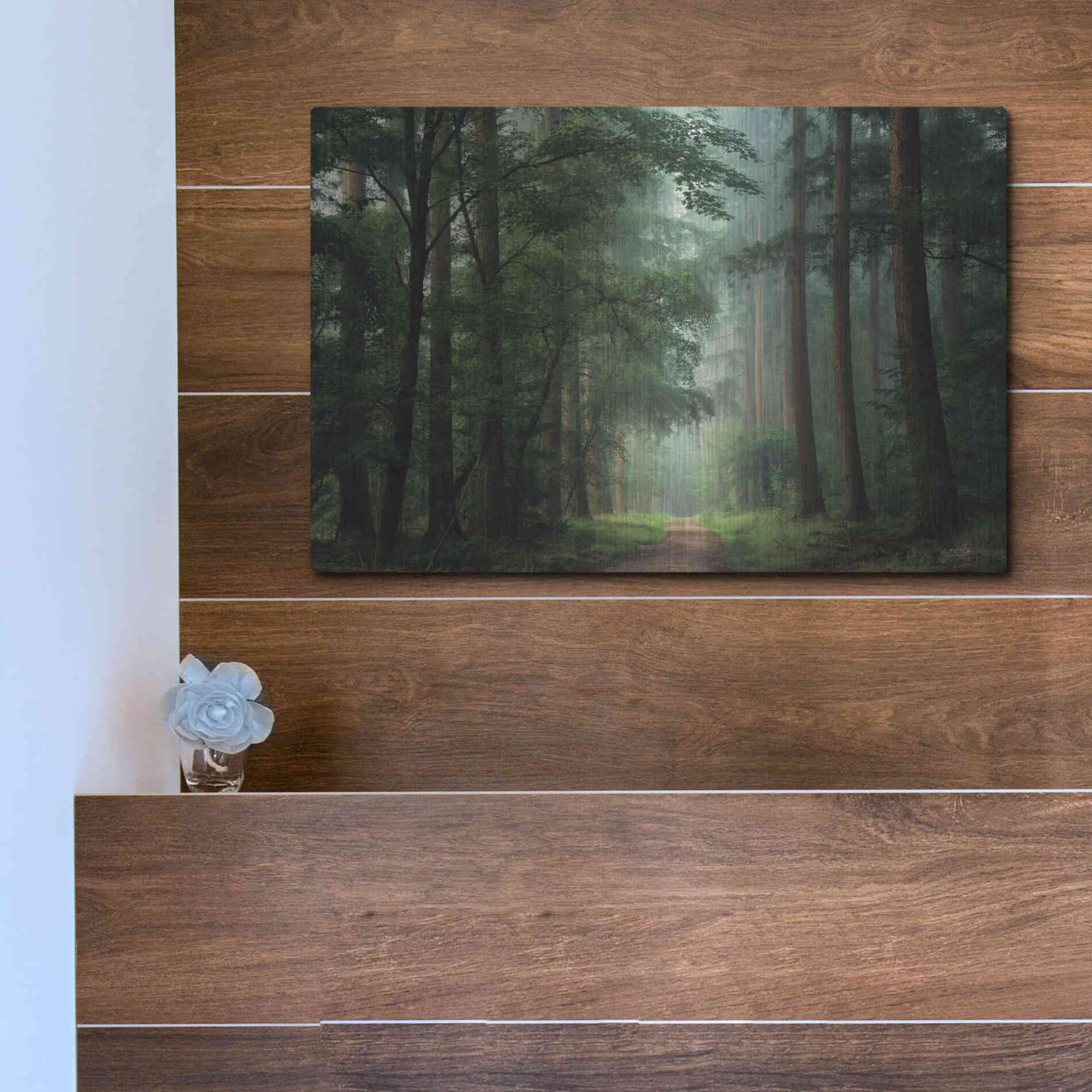 Luxe Metal Art 'Moody Green' by Martin Podt, Metal Wall Art,16x12