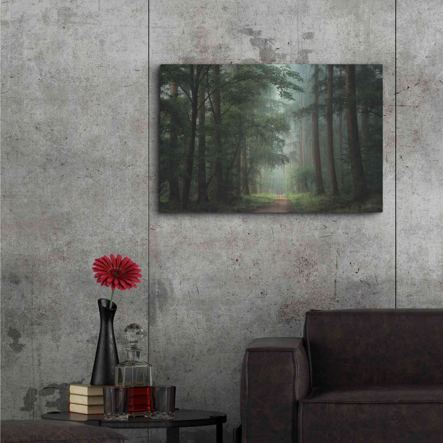 Luxe Metal Art 'Moody Green' by Martin Podt, Metal Wall Art,36x24