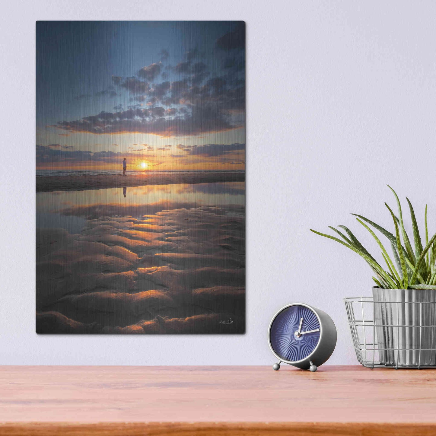 Luxe Metal Art 'Peaceful Sunset' by Martin Podt, Metal Wall Art,12x16