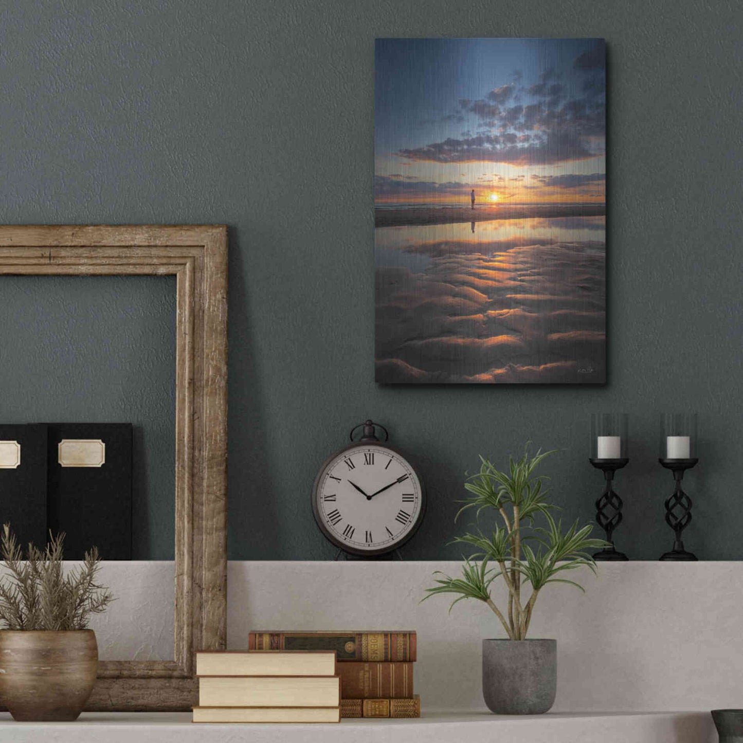 Luxe Metal Art 'Peaceful Sunset' by Martin Podt, Metal Wall Art,12x16