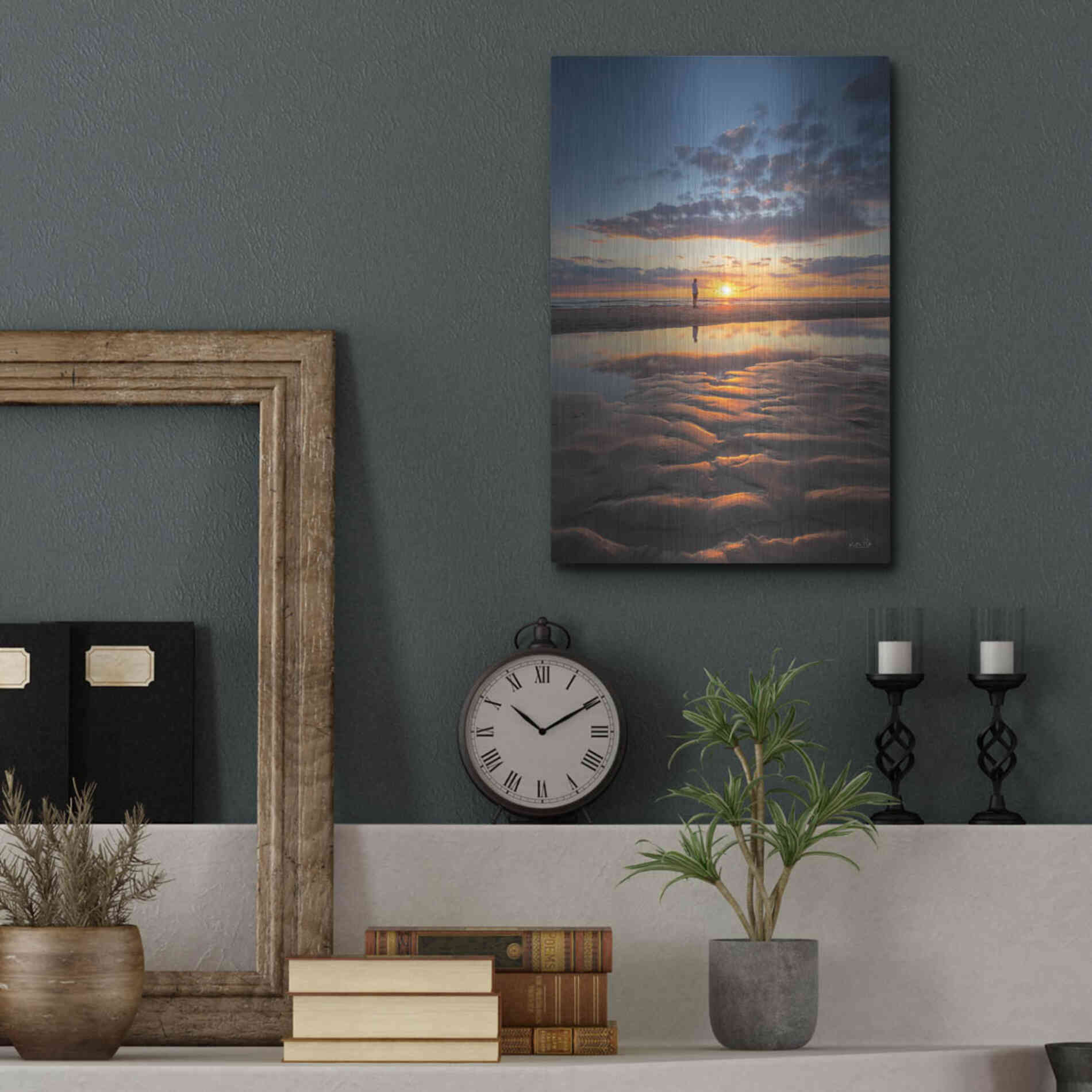 Luxe Metal Art 'Peaceful Sunset' by Martin Podt, Metal Wall Art,12x16