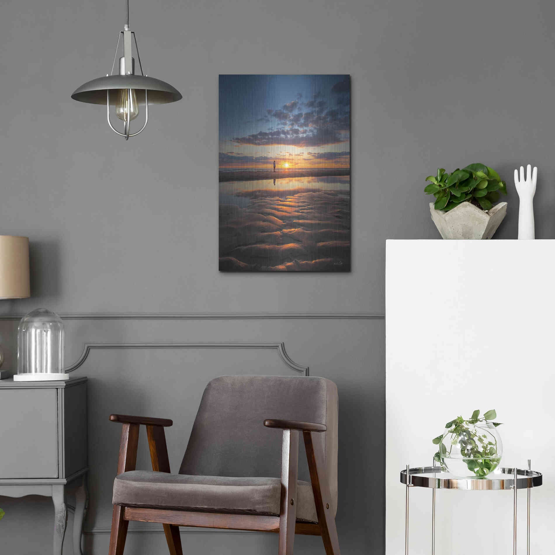 Luxe Metal Art 'Peaceful Sunset' by Martin Podt, Metal Wall Art,16x24