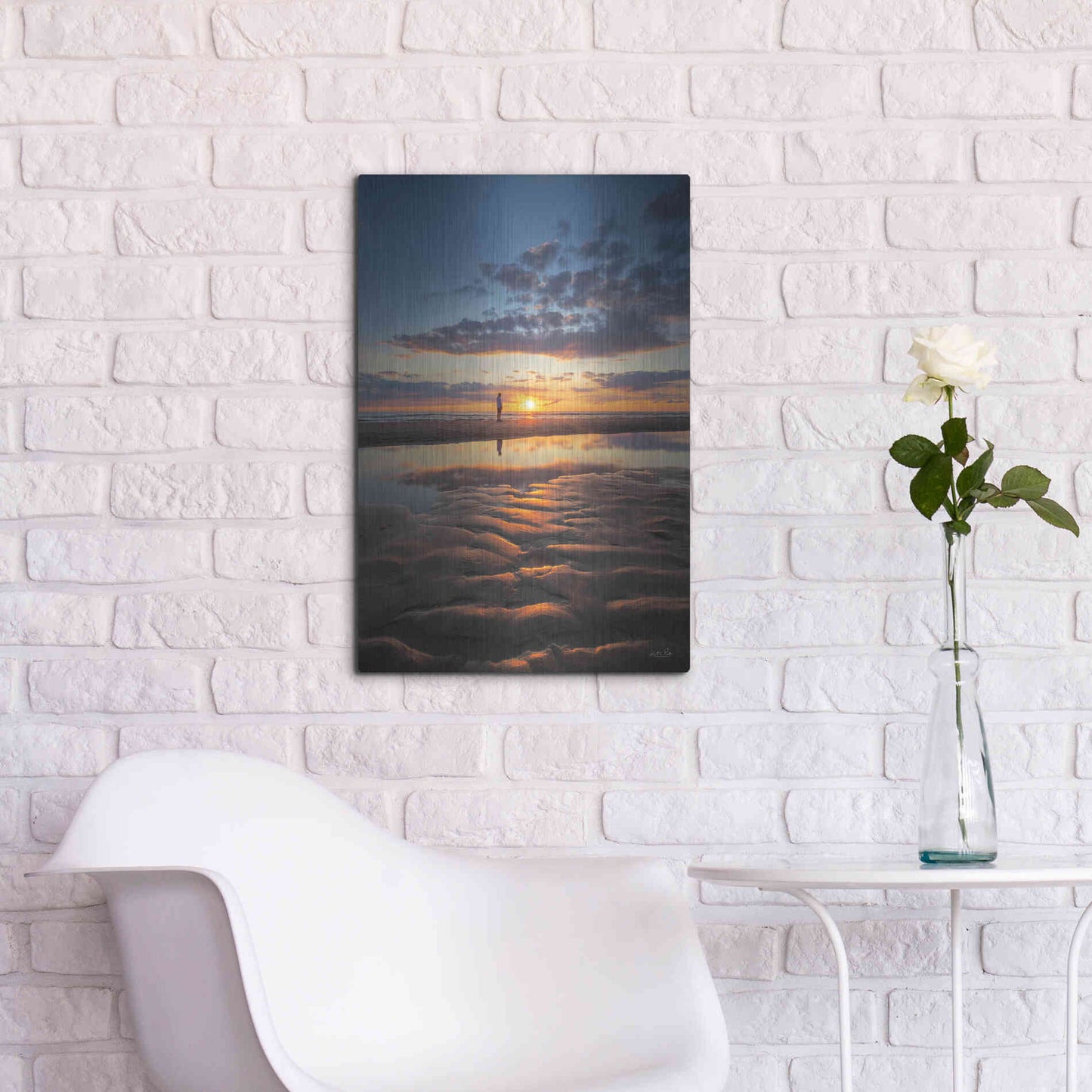 Luxe Metal Art 'Peaceful Sunset' by Martin Podt, Metal Wall Art,16x24