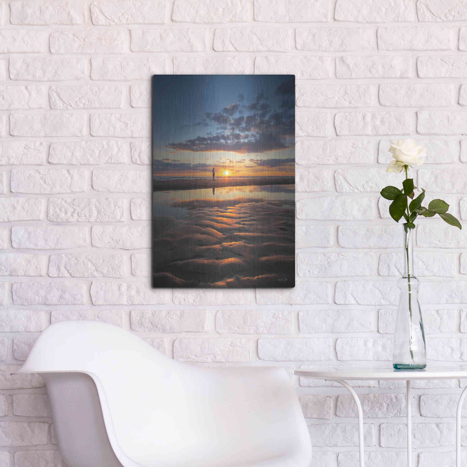 Luxe Metal Art 'Peaceful Sunset' by Martin Podt, Metal Wall Art,16x24