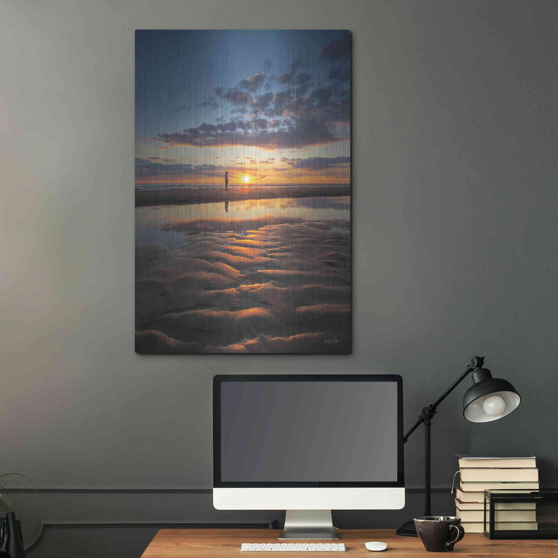 Luxe Metal Art 'Peaceful Sunset' by Martin Podt, Metal Wall Art,24x36