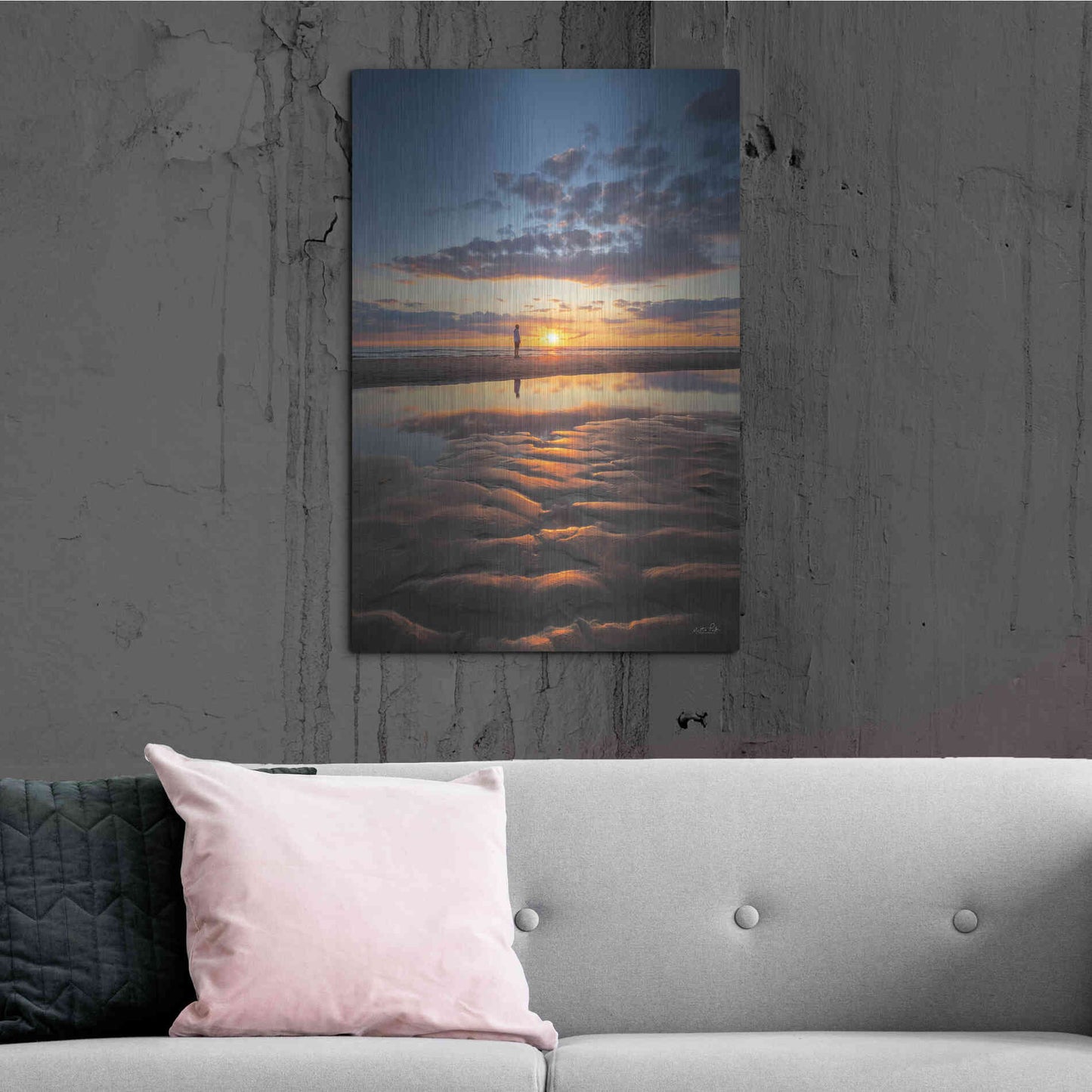 Luxe Metal Art 'Peaceful Sunset' by Martin Podt, Metal Wall Art,24x36