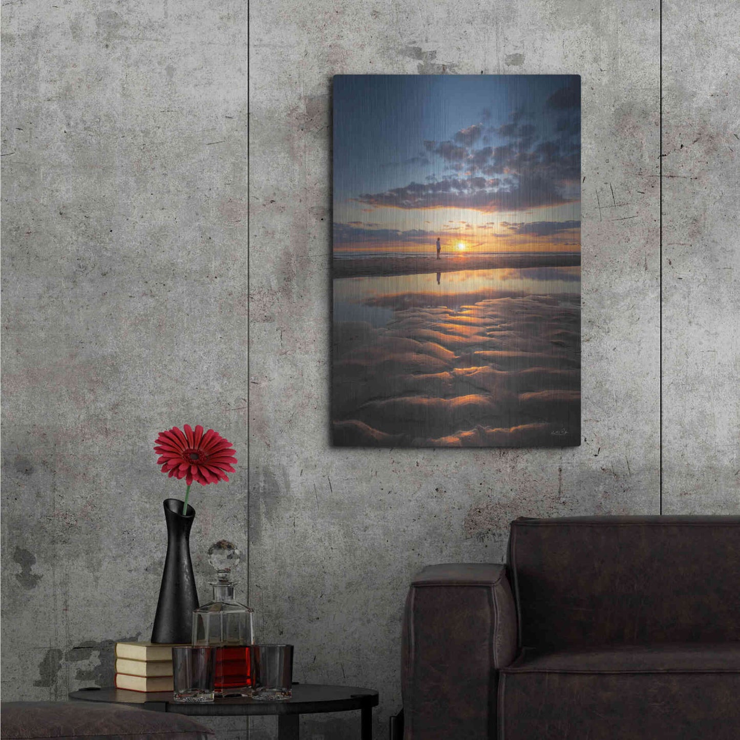 Luxe Metal Art 'Peaceful Sunset' by Martin Podt, Metal Wall Art,24x36