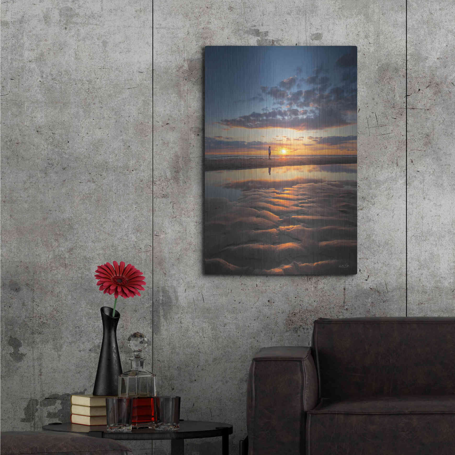 Luxe Metal Art 'Peaceful Sunset' by Martin Podt, Metal Wall Art,24x36
