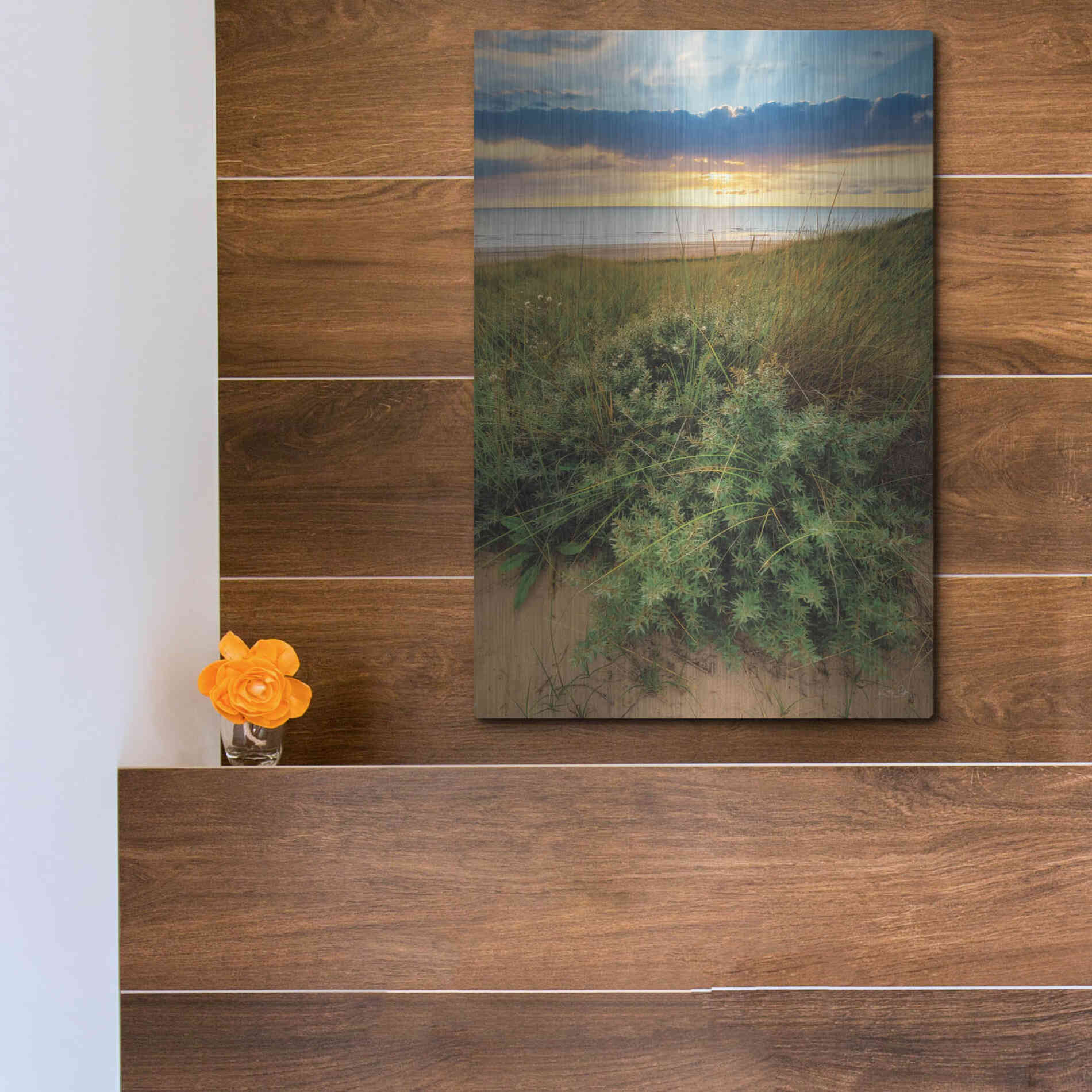 Luxe Metal Art 'Dutch Dunes' by Martin Podt, Metal Wall Art,12x16