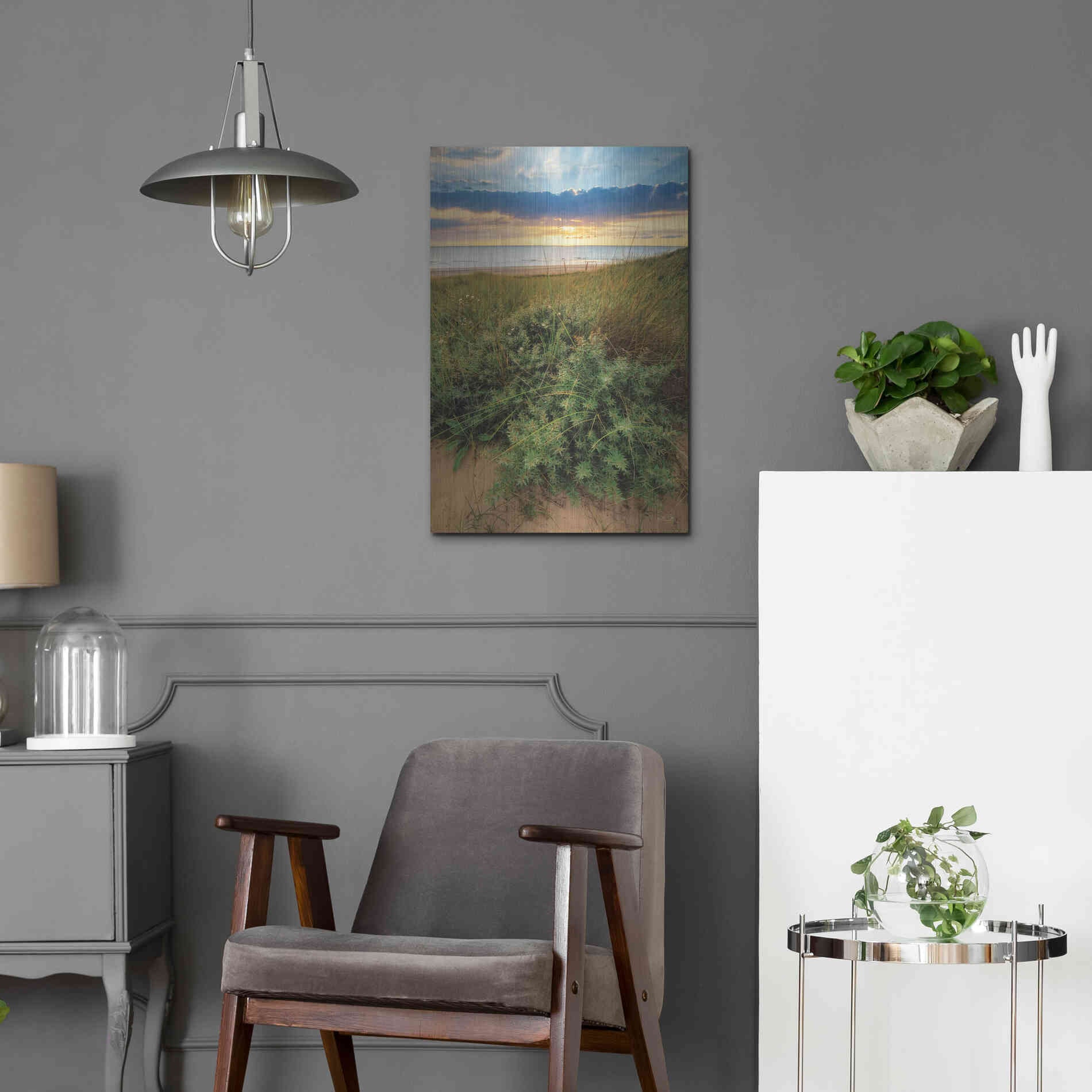 Luxe Metal Art 'Dutch Dunes' by Martin Podt, Metal Wall Art,16x24