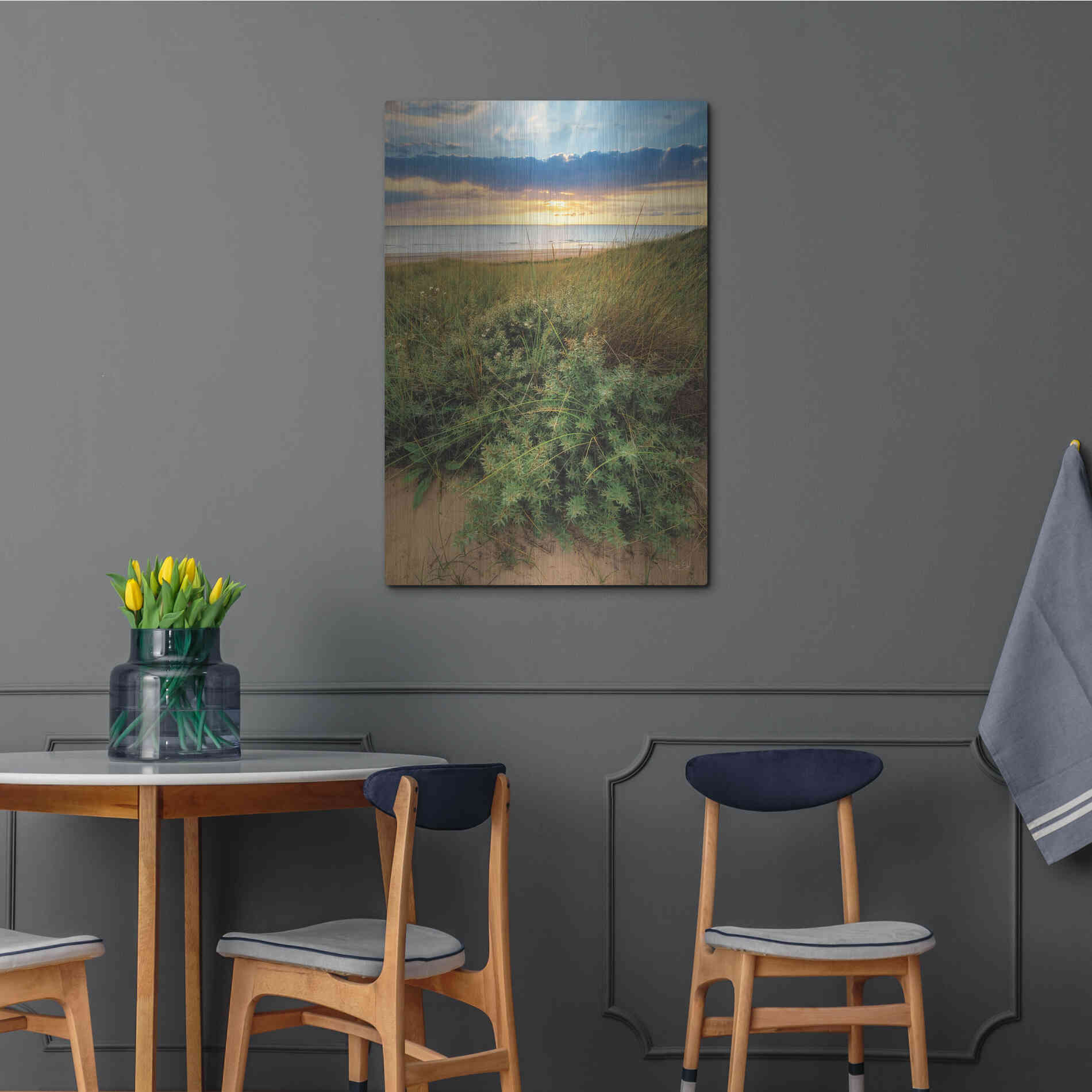 Luxe Metal Art 'Dutch Dunes' by Martin Podt, Metal Wall Art,24x36