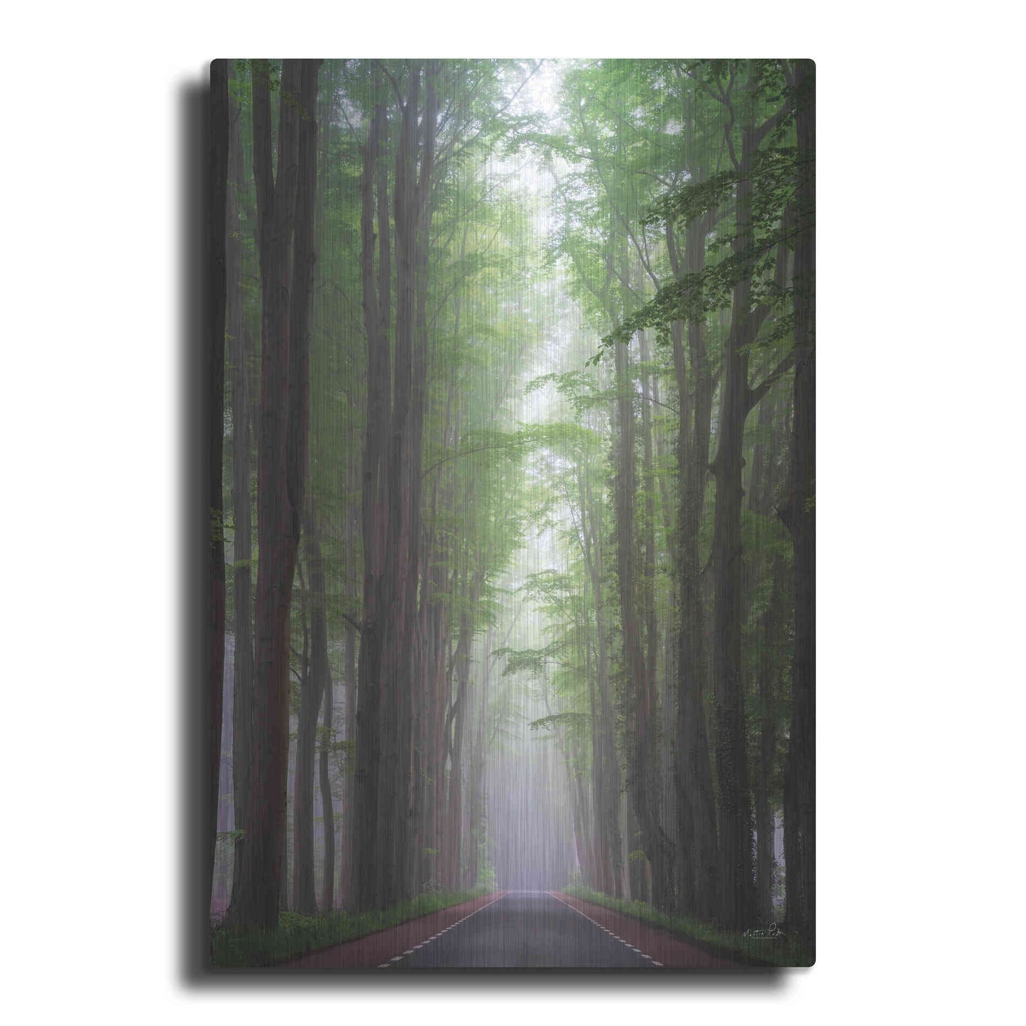 Luxe Metal Art 'Foggy Road' by Martin Podt, Metal Wall Art