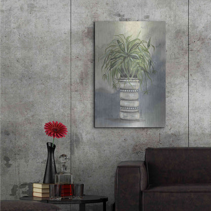 Luxe Metal Art 'Spider Plant in Pottery' by Julie Norkus, Metal Wall Art,24x36