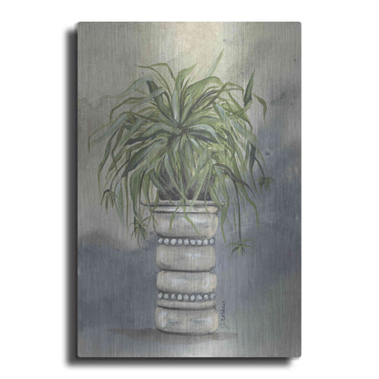 Luxe Metal Art 'Spider Plant in Pottery' by Julie Norkus, Metal Wall Art