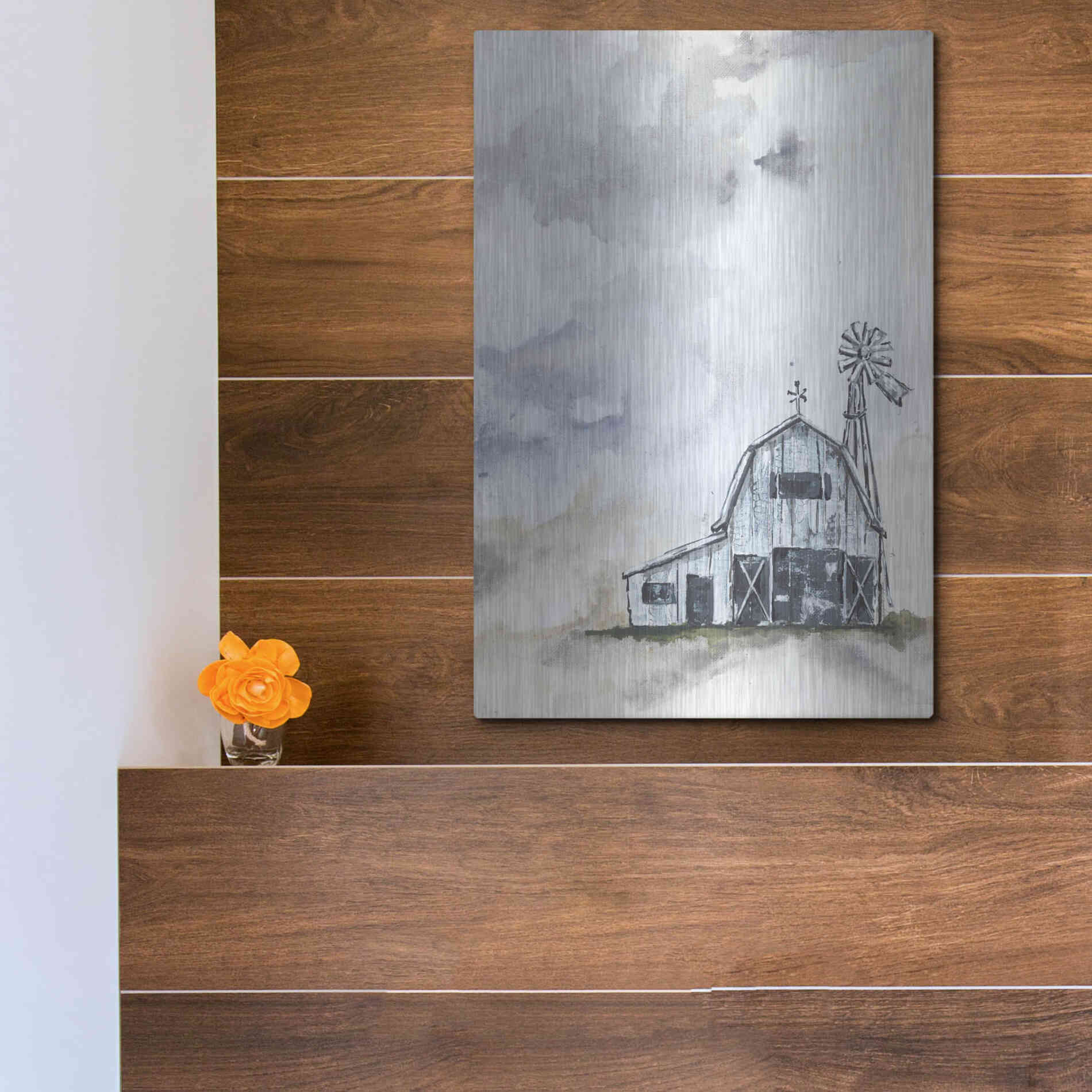 Luxe Metal Art 'Haven Mini Barn' by Julie Norkus, Metal Wall Art,12x16