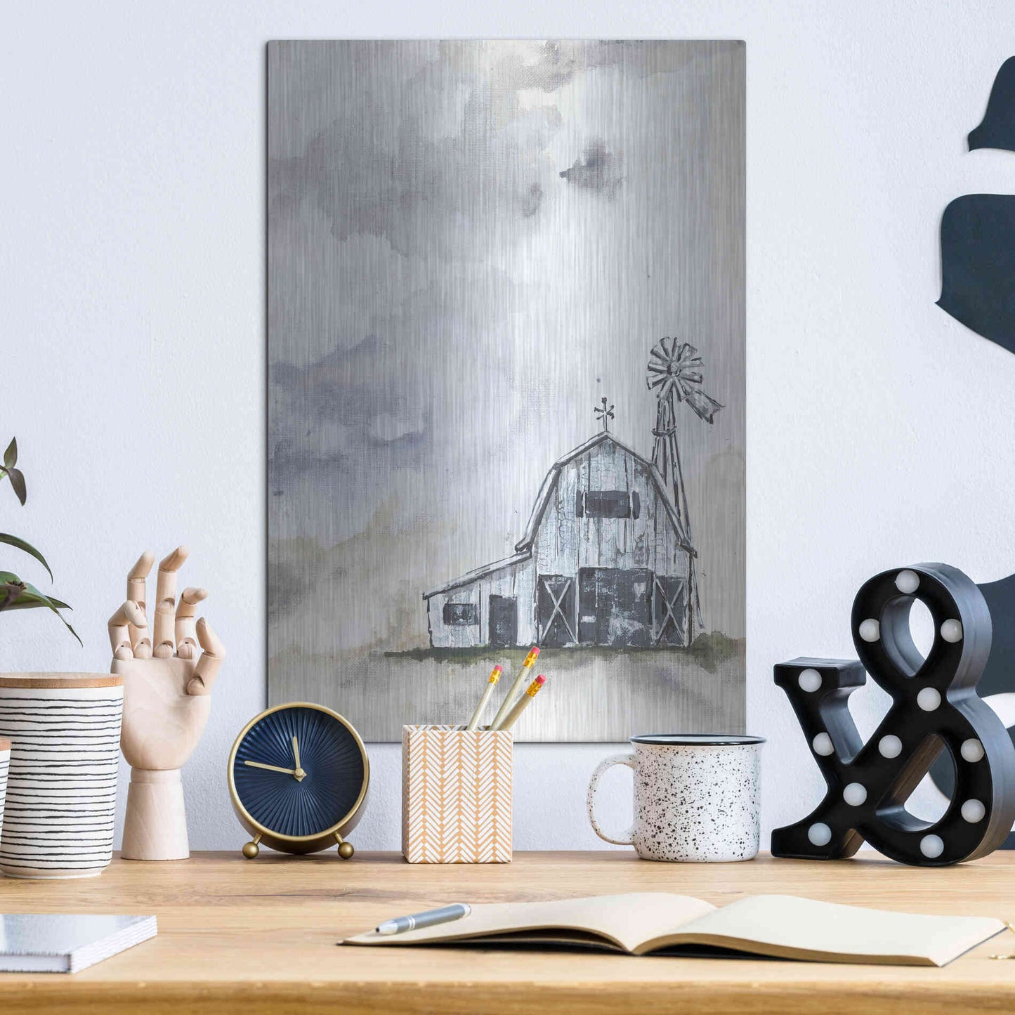 Luxe Metal Art 'Haven Mini Barn' by Julie Norkus, Metal Wall Art,12x16