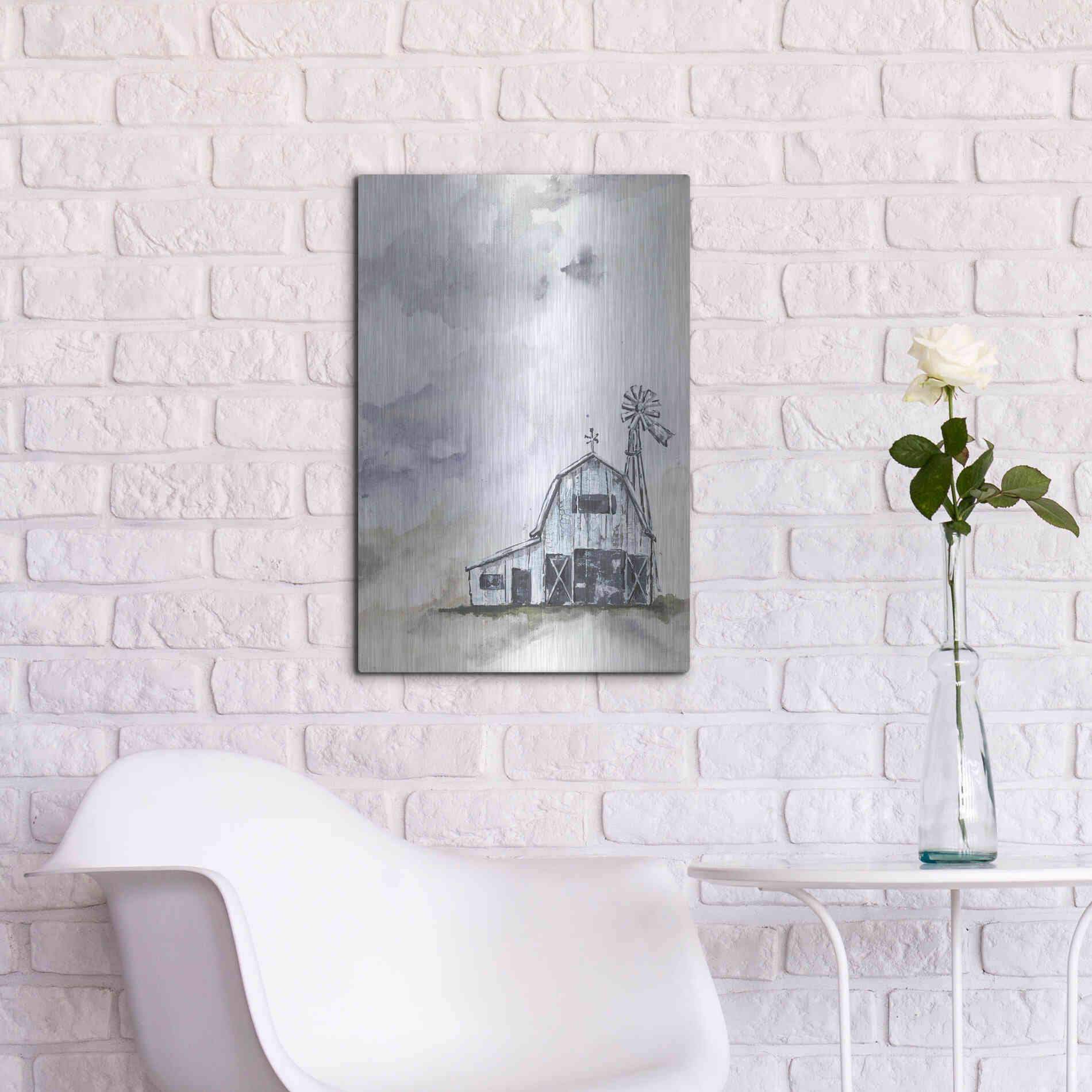 Luxe Metal Art 'Haven Mini Barn' by Julie Norkus, Metal Wall Art,16x24