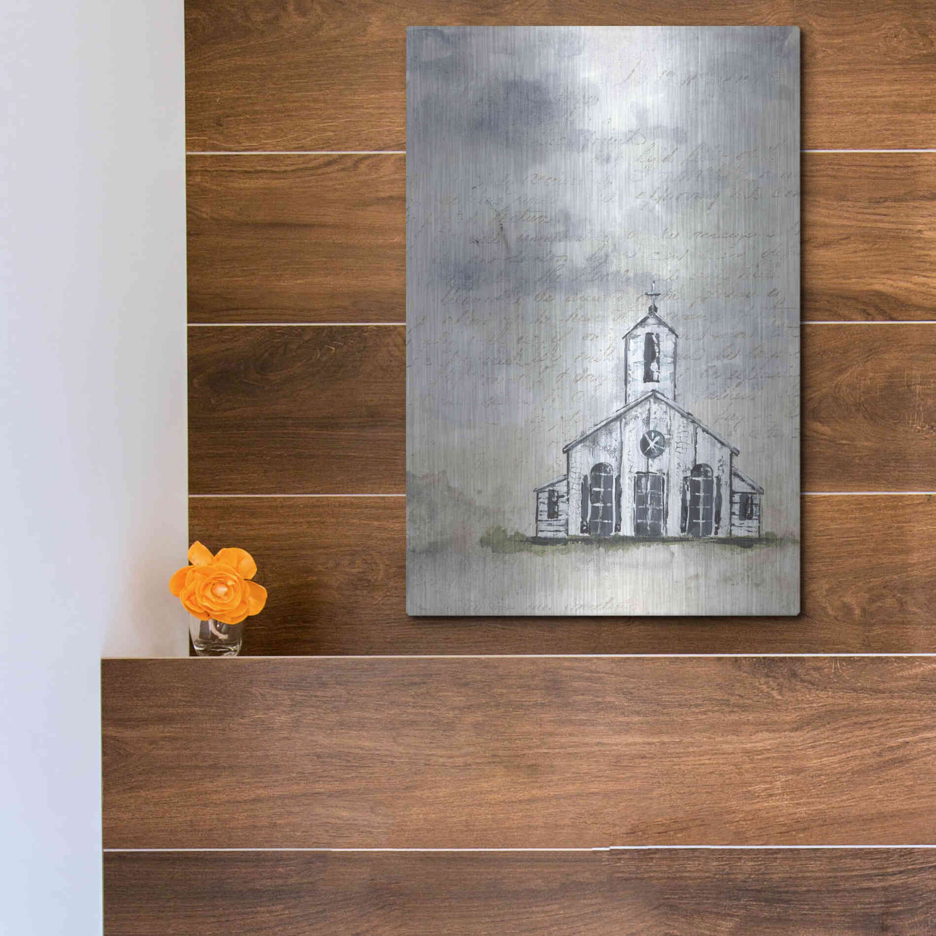 Luxe Metal Art 'Haven Mini Worship' by Julie Norkus, Metal Wall Art,12x16