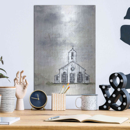 Luxe Metal Art 'Haven Mini Worship' by Julie Norkus, Metal Wall Art,12x16