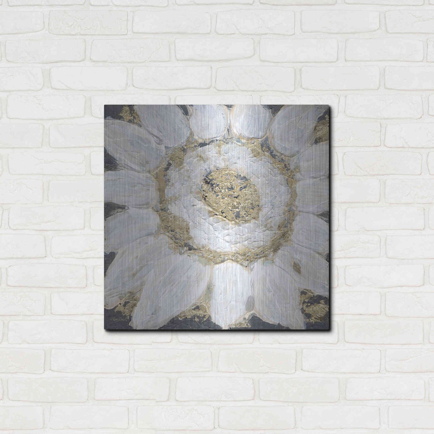 Luxe Metal Art 'Golden Sunflower' by Roey Ebert, Metal Wall Art,24x24