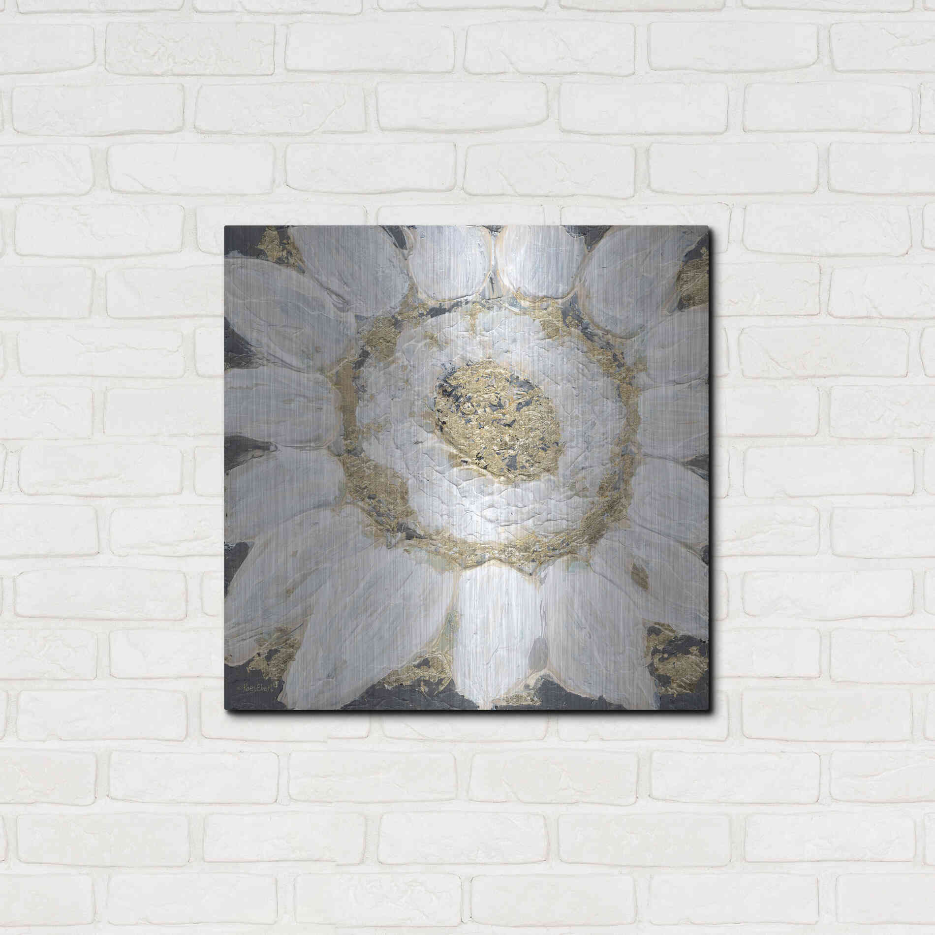 Luxe Metal Art 'Golden Sunflower' by Roey Ebert, Metal Wall Art,24x24