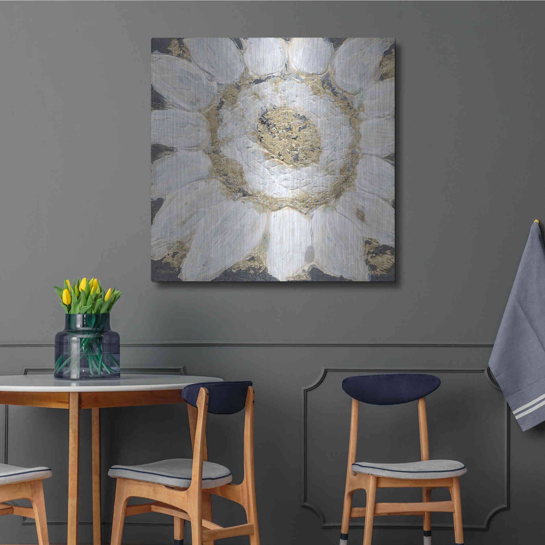 Luxe Metal Art 'Golden Sunflower' by Roey Ebert, Metal Wall Art,36x36