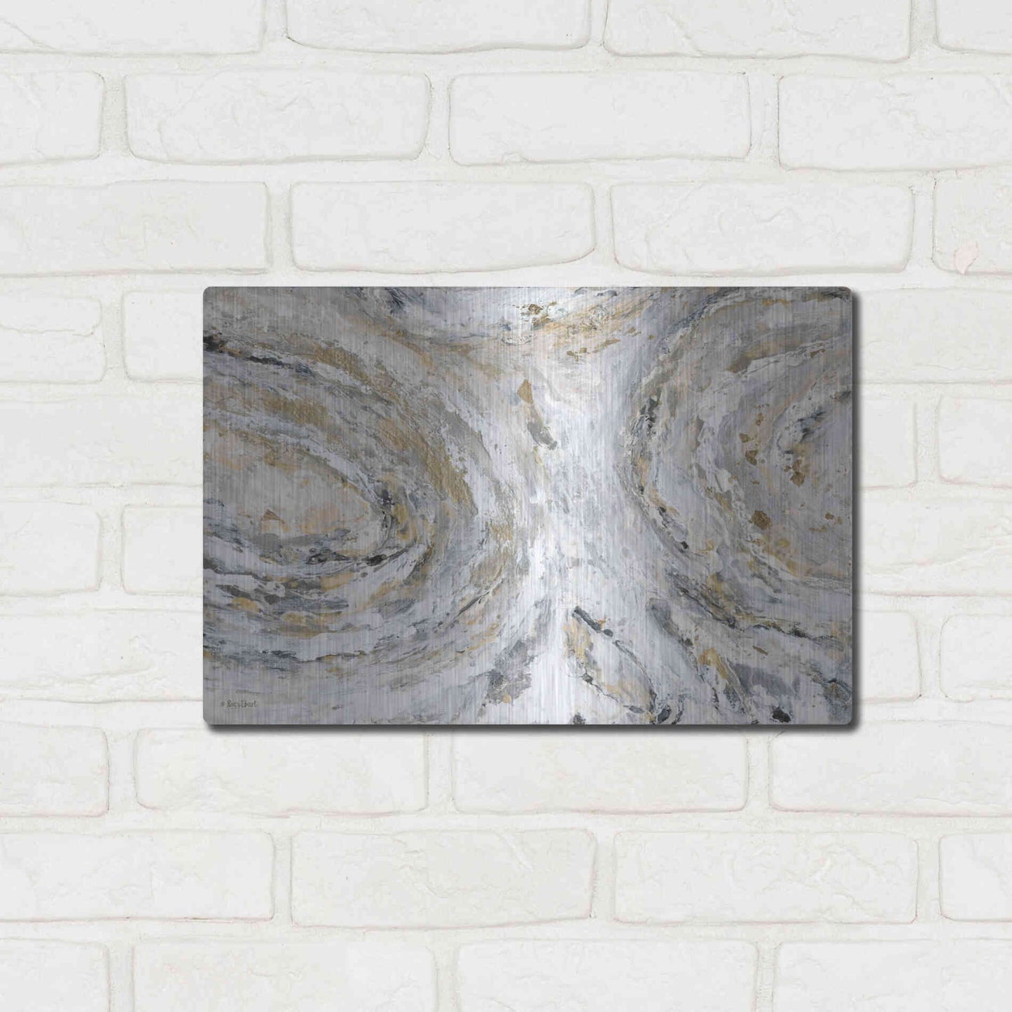 Luxe Metal Art 'Around & Around' by Roey Ebert, Metal Wall Art,16x12