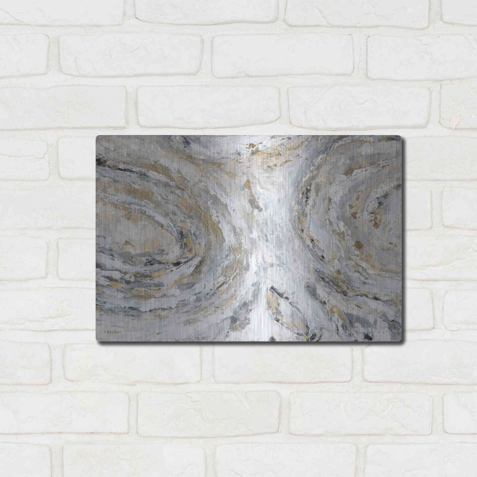 Luxe Metal Art 'Around & Around' by Roey Ebert, Metal Wall Art,16x12