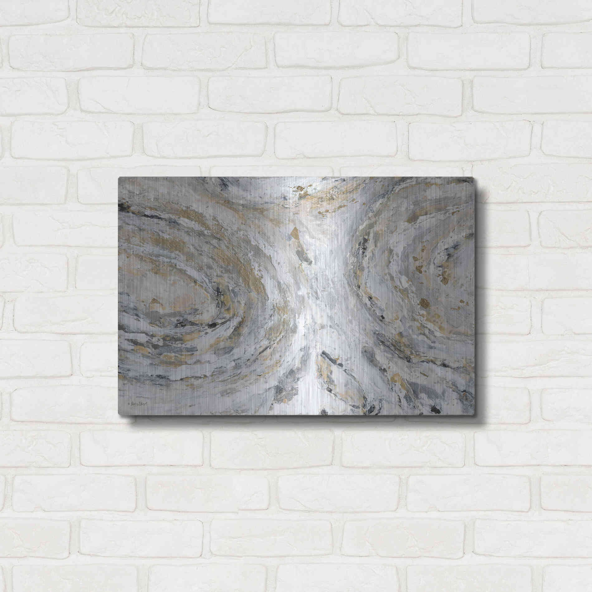 Luxe Metal Art 'Around & Around' by Roey Ebert, Metal Wall Art,24x16