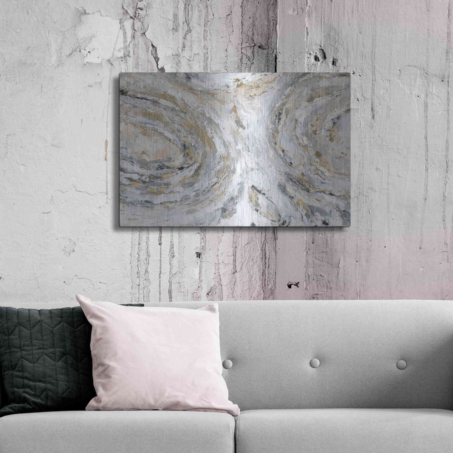 Luxe Metal Art 'Around & Around' by Roey Ebert, Metal Wall Art,36x24