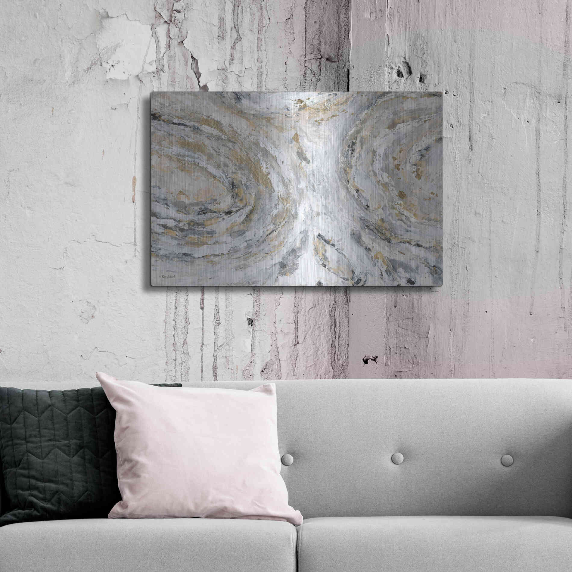 Luxe Metal Art 'Around & Around' by Roey Ebert, Metal Wall Art,36x24