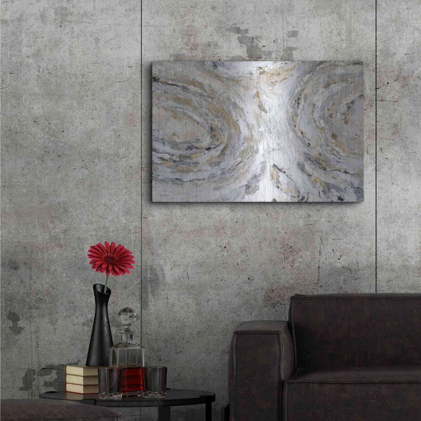 Luxe Metal Art 'Around & Around' by Roey Ebert, Metal Wall Art,36x24