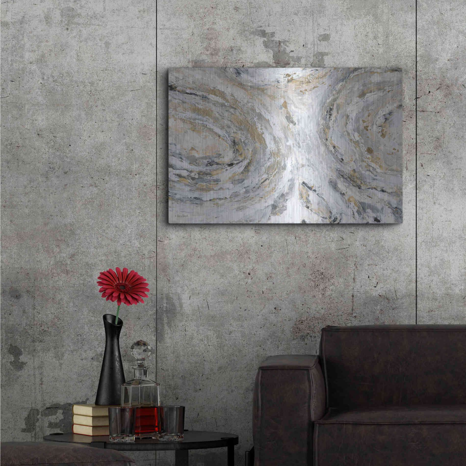 Luxe Metal Art 'Around & Around' by Roey Ebert, Metal Wall Art,36x24