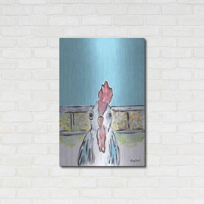 Luxe Metal Art 'Cluck Cluck' by Roey Ebert, Metal Wall Art,24x36