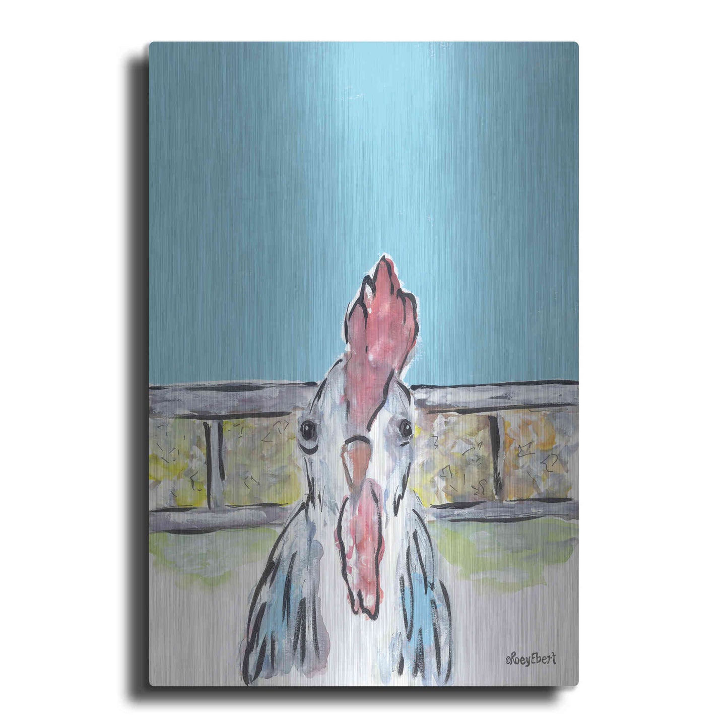 Luxe Metal Art 'Cluck Cluck' by Roey Ebert, Metal Wall Art