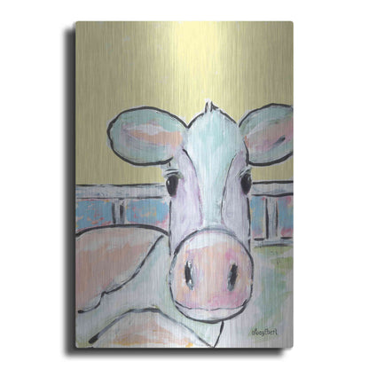 Luxe Metal Art 'Moo Moo' by Roey Ebert, Metal Wall Art