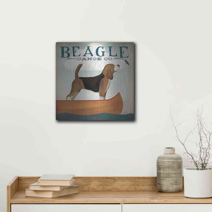 Luxe Metal Art 'Beagle Canoe Co' by Ryan Fowler, Metal Wall Art,12x12