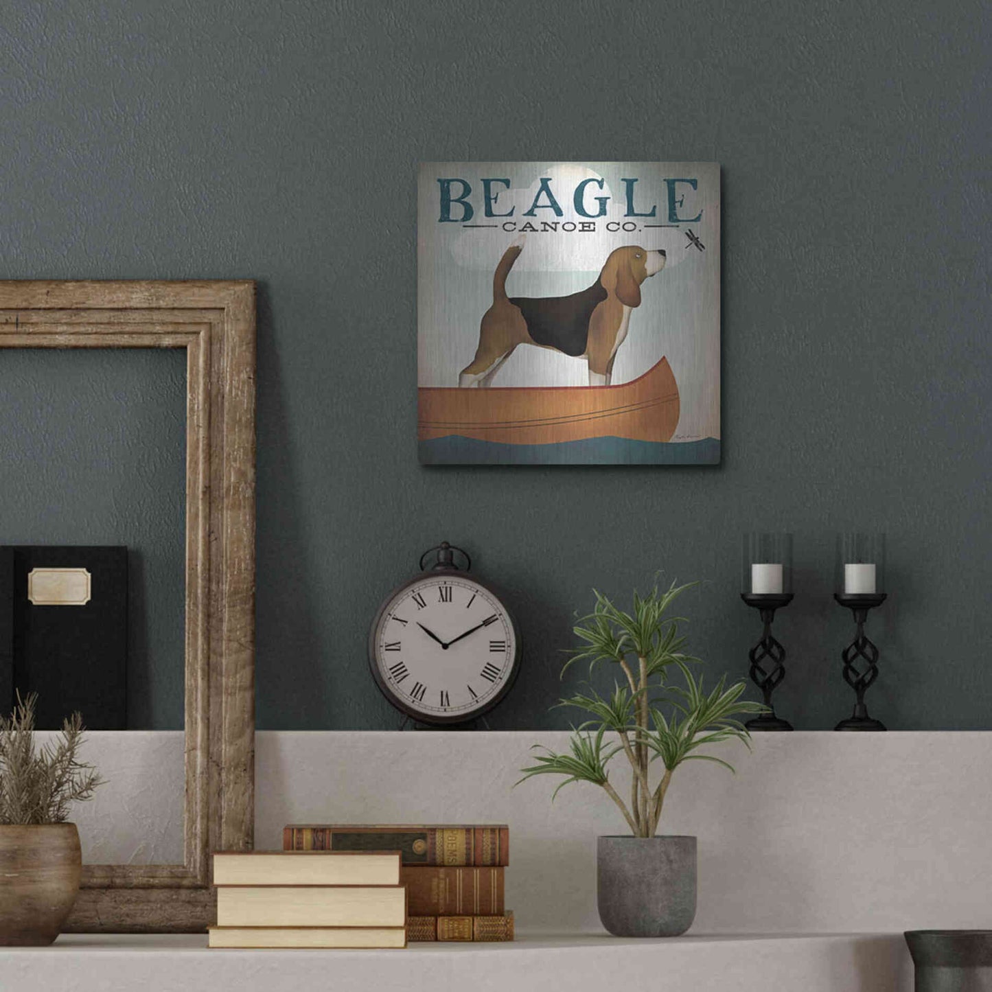 Luxe Metal Art 'Beagle Canoe Co' by Ryan Fowler, Metal Wall Art,12x12