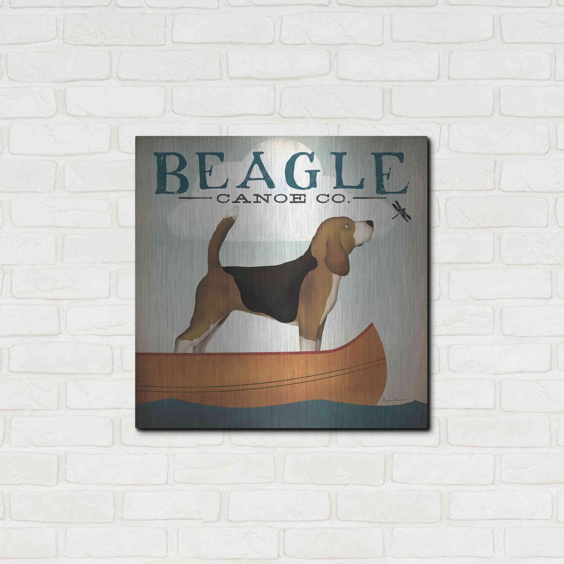 Luxe Metal Art 'Beagle Canoe Co' by Ryan Fowler, Metal Wall Art,24x24