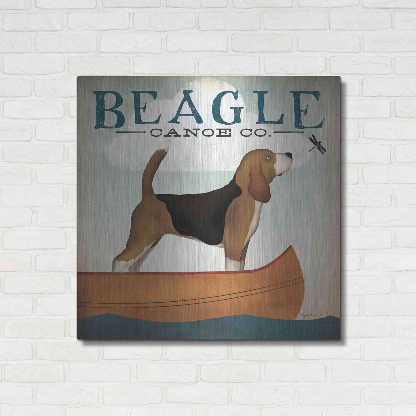 Luxe Metal Art 'Beagle Canoe Co' by Ryan Fowler, Metal Wall Art,36x36