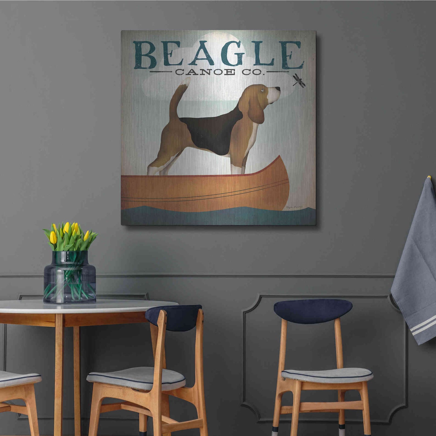 Luxe Metal Art 'Beagle Canoe Co' by Ryan Fowler, Metal Wall Art,36x36