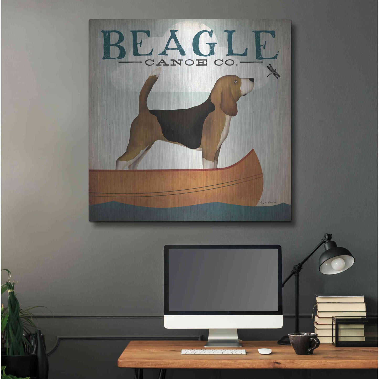 Luxe Metal Art 'Beagle Canoe Co' by Ryan Fowler, Metal Wall Art,36x36