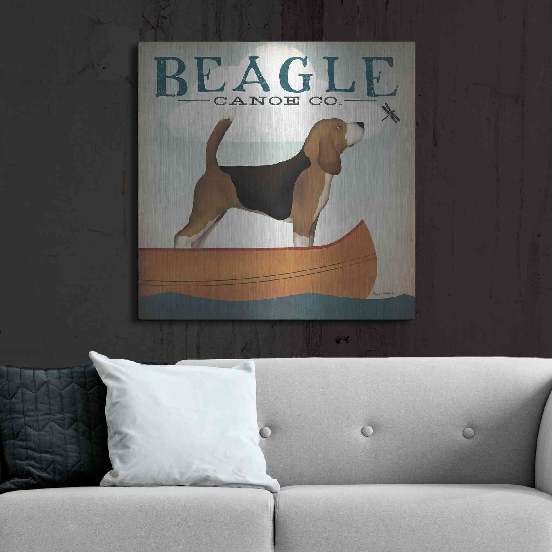 Luxe Metal Art 'Beagle Canoe Co' by Ryan Fowler, Metal Wall Art,36x36