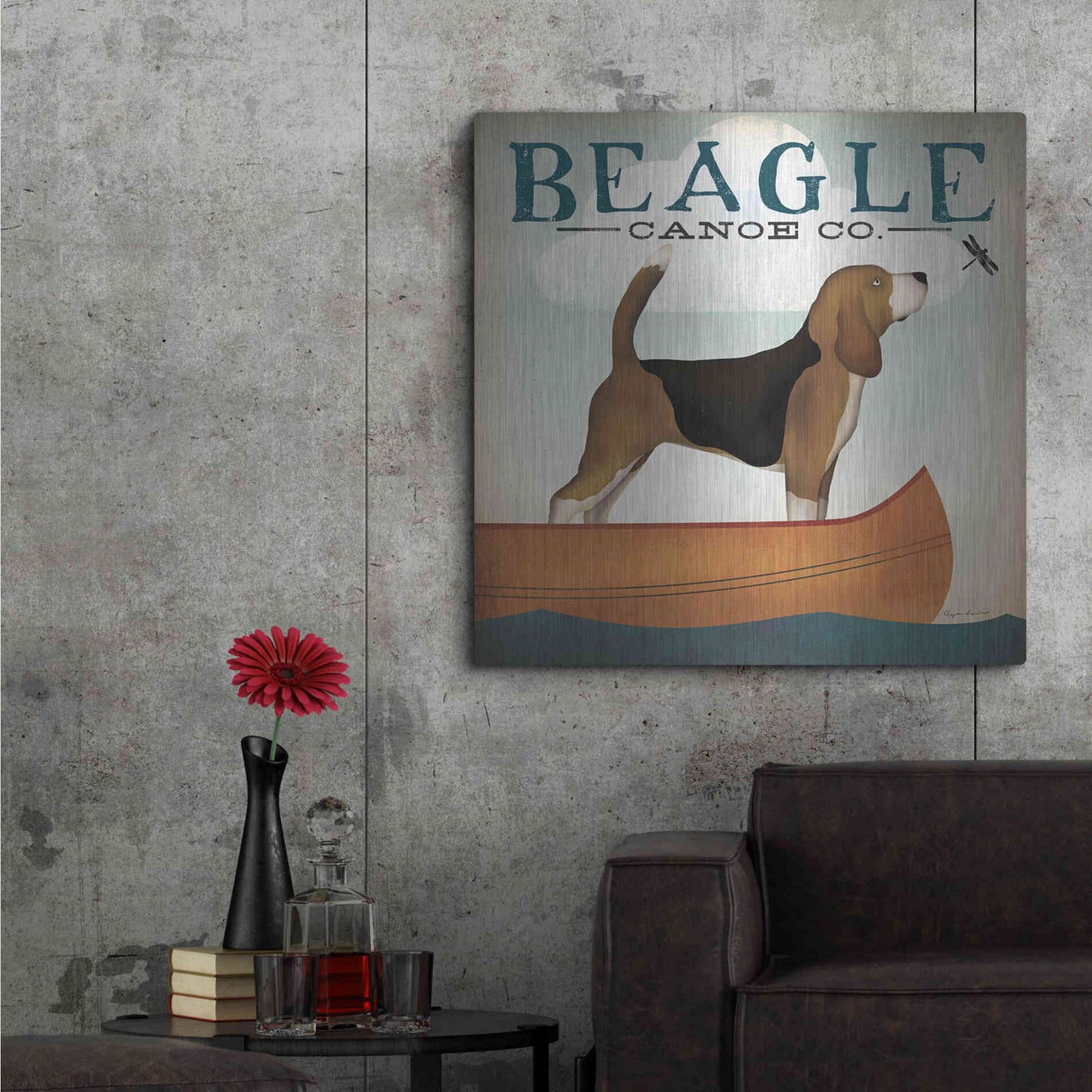 Luxe Metal Art 'Beagle Canoe Co' by Ryan Fowler, Metal Wall Art,36x36