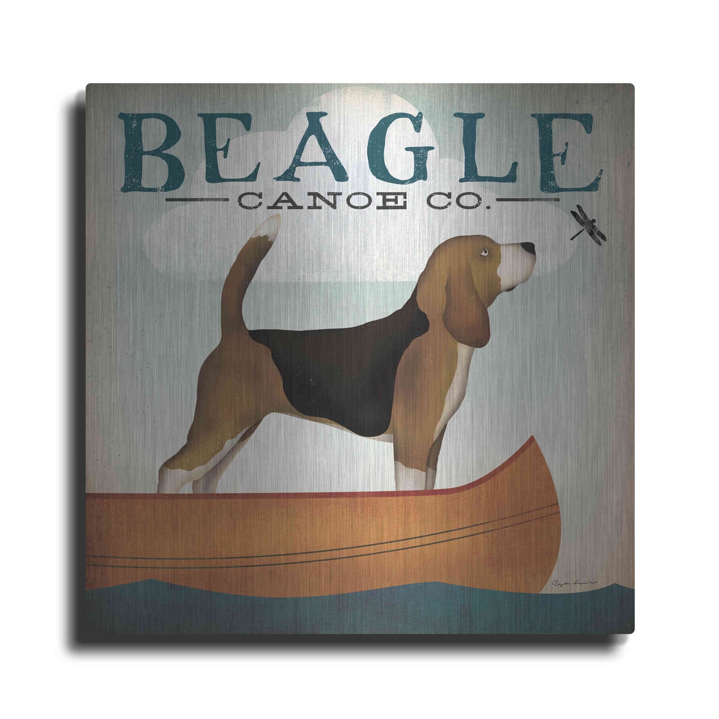 Luxe Metal Art 'Beagle Canoe Co' by Ryan Fowler, Metal Wall Art