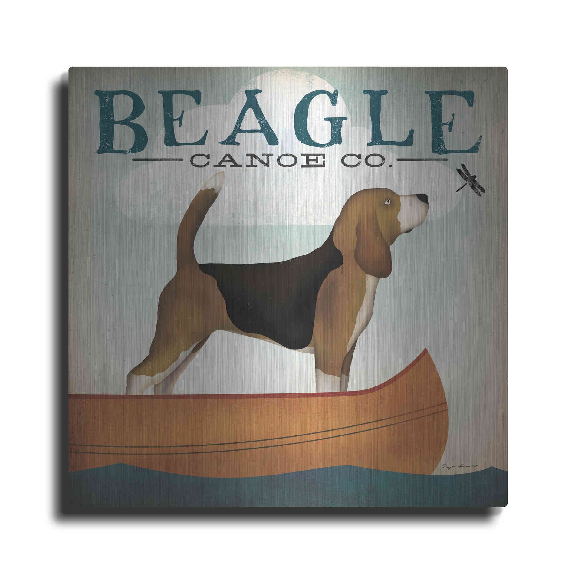 Luxe Metal Art 'Beagle Canoe Co' by Ryan Fowler, Metal Wall Art