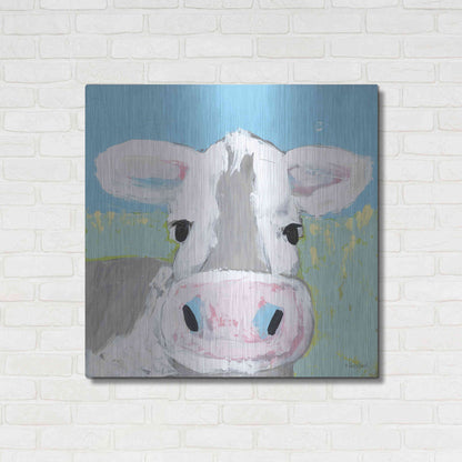 Luxe Metal Art 'Moo' by Roey Ebert, Metal Wall Art,36x36