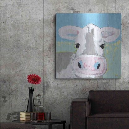 Luxe Metal Art 'Moo' by Roey Ebert, Metal Wall Art,36x36