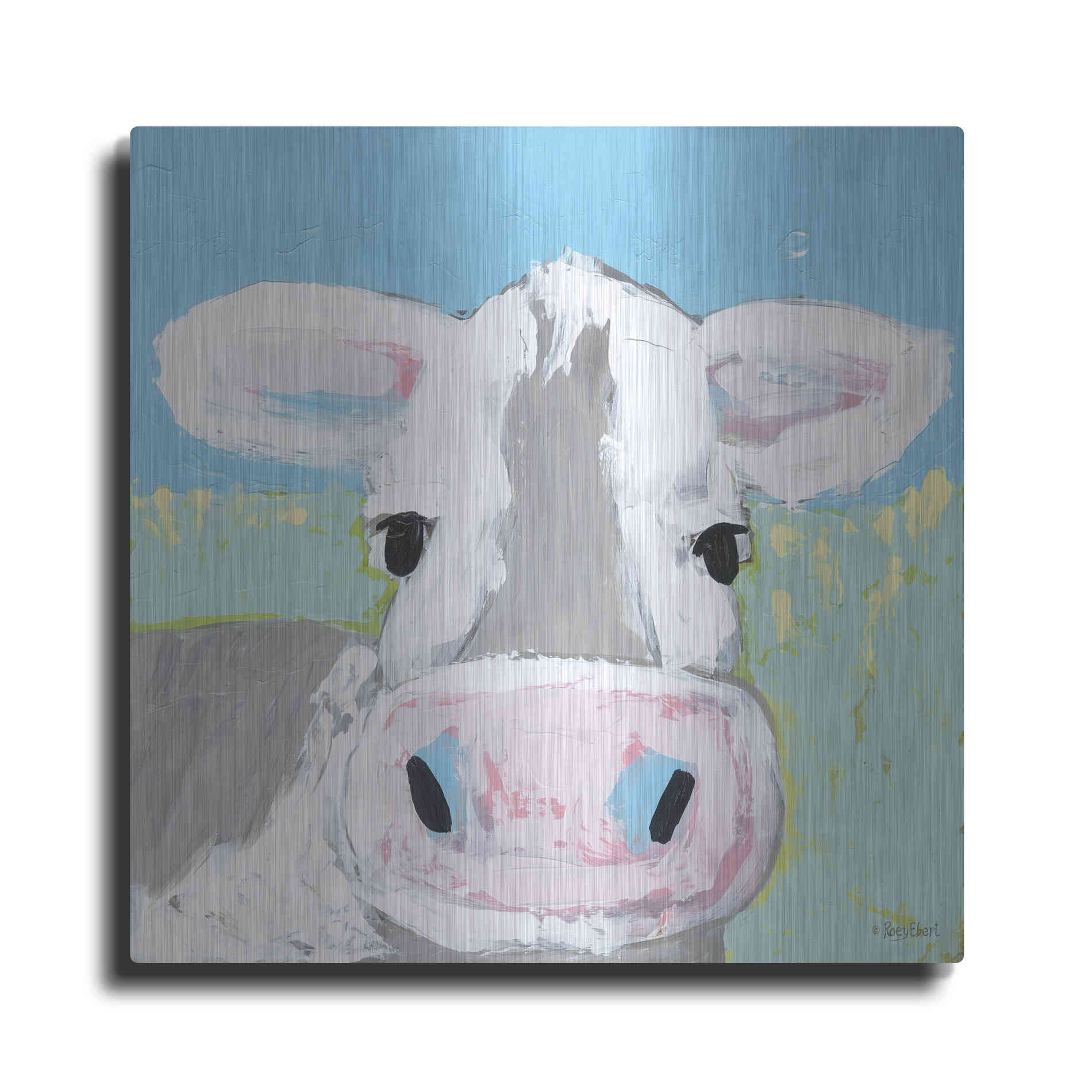 Luxe Metal Art 'Moo' by Roey Ebert, Metal Wall Art